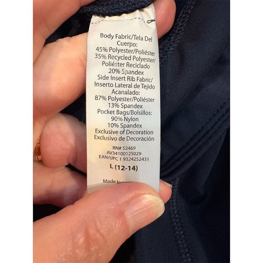 3/$15 Avia Women's Cropped Leggings Navy Blue Size L with Side Pockets - Picture 11 of 11